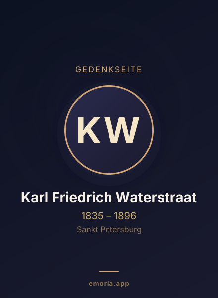 Gedenkportrait von Karl Friedrich Waterstraat