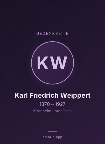 Gedenkportrait von Karl Friedrich Weippert