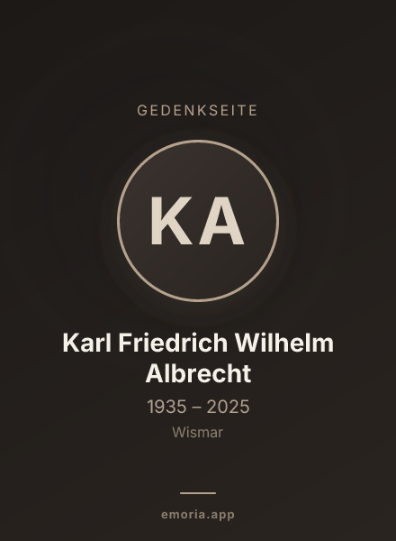 Gedenkportrait von Karl Friedrich Wilhelm Albrecht