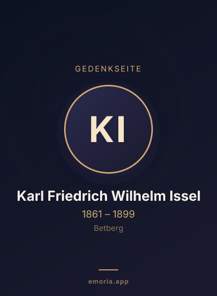 Gedenkportrait von Karl Friedrich Wilhelm Issel