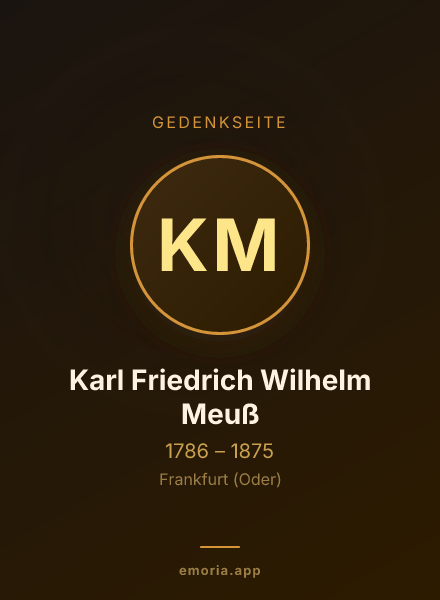 Gedenkportrait von Karl Friedrich Wilhelm Meuß