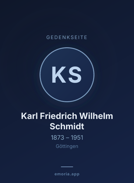 Gedenkportrait von Karl Friedrich Wilhelm Schmidt