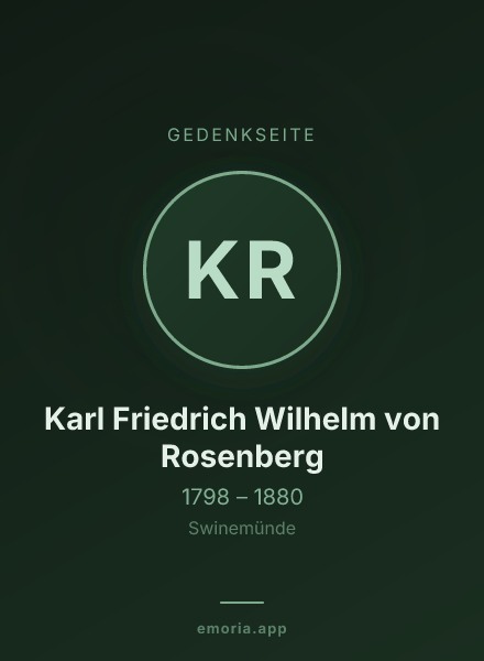 Gedenkportrait von Karl Friedrich Wilhelm von Rosenberg