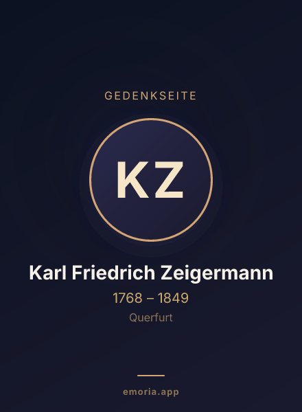 Gedenkportrait von Karl Friedrich Zeigermann