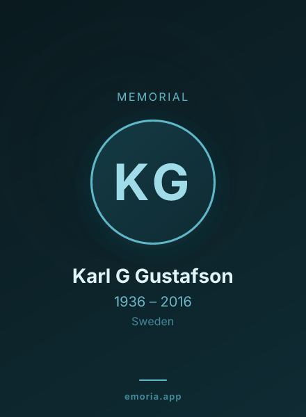 Memorial portrait of Karl G Gustafson