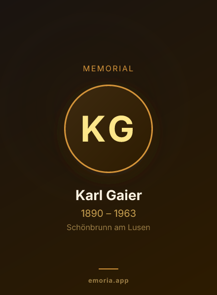 Memorial portrait of Karl Gaier