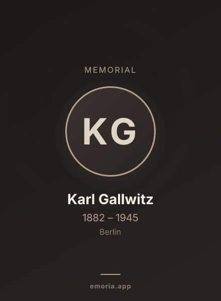 Memorial portrait of Karl Gallwitz
