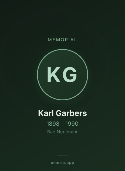 Memorial portrait of Karl Garbers
