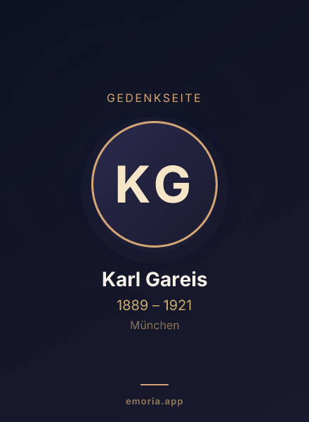 Gedenkportrait von Karl Gareis