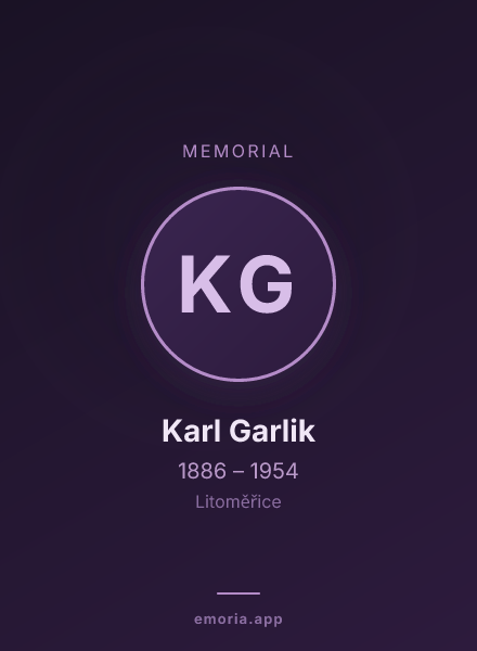 Memorial portrait of Karl Garlik