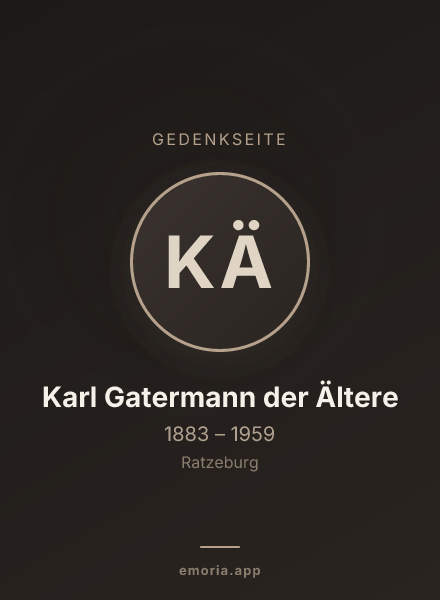 Gedenkportrait von Karl Gatermann der Ältere