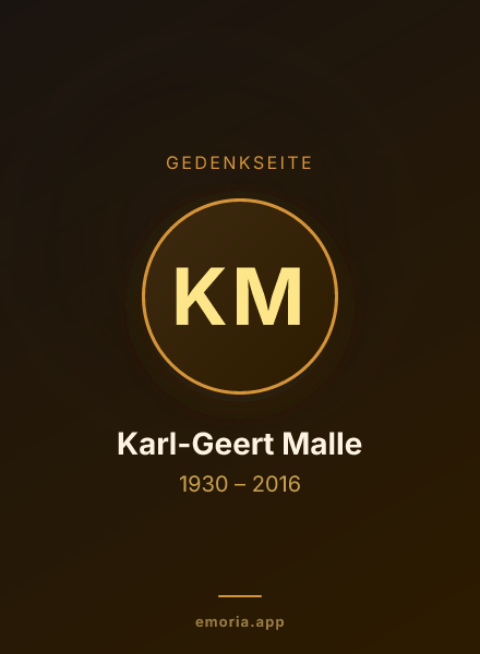 Gedenkportrait von Karl-Geert Malle