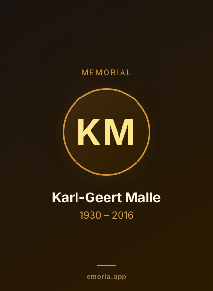 Memorial portrait of Karl-Geert Malle