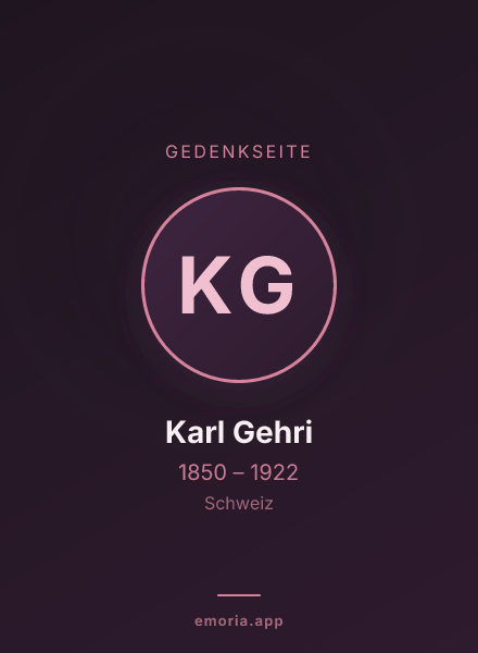 Gedenkportrait von Karl Gehri