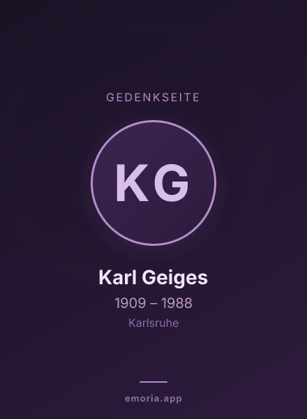Gedenkportrait von Karl Geiges