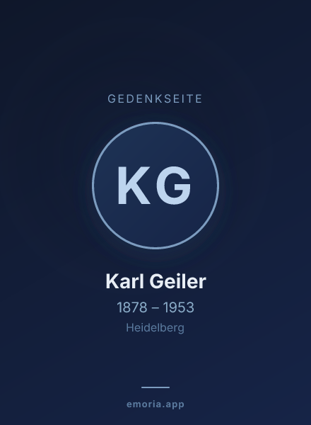 Gedenkportrait von Karl Geiler