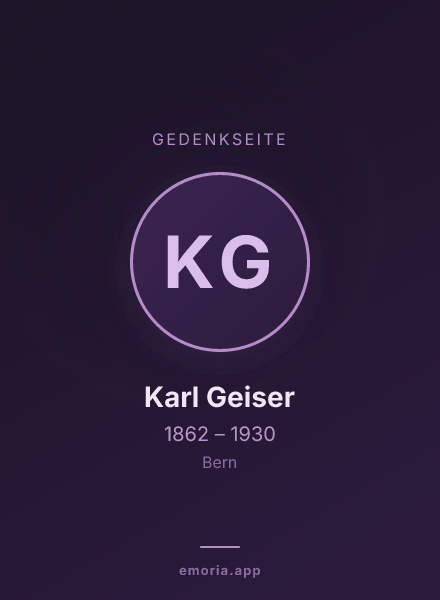 Gedenkportrait von Karl Geiser