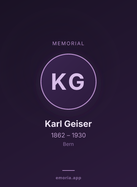Memorial portrait of Karl Geiser