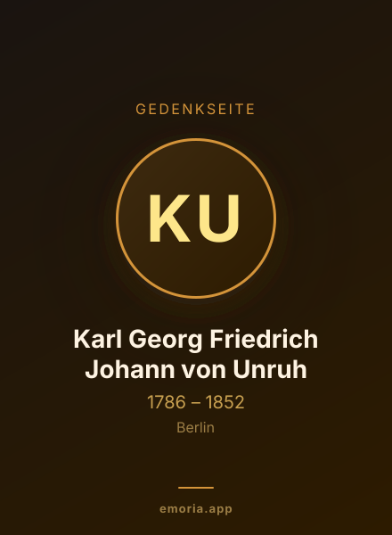 Gedenkportrait von Karl Georg Friedrich Johann von Unruh