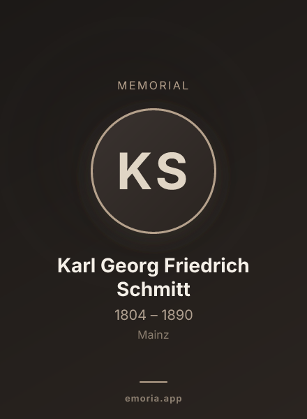 Memorial portrait of Karl Georg Friedrich Schmitt