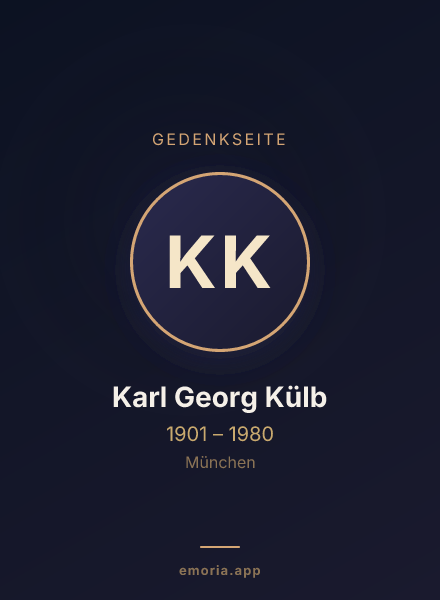 Gedenkportrait von Karl Georg Külb