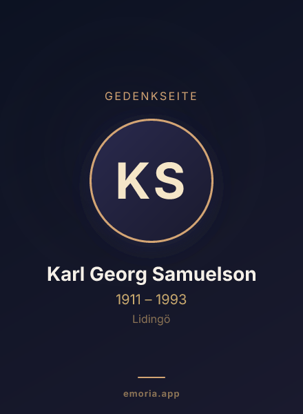 Gedenkportrait von Karl Georg Samuelson