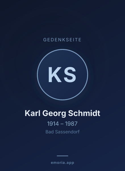 Gedenkportrait von Karl Georg Schmidt