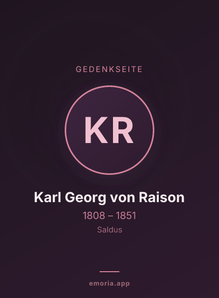 Gedenkportrait von Karl Georg von Raison