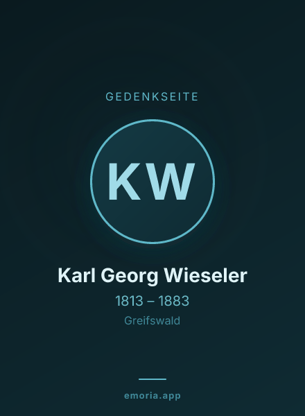 Gedenkportrait von Karl Georg Wieseler
