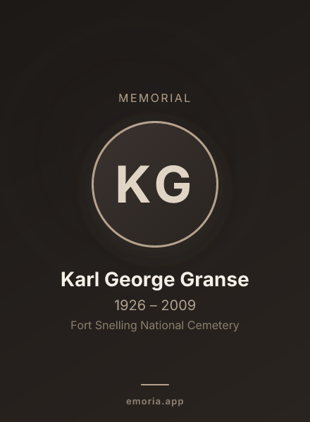 Memorial portrait of Karl George Granse