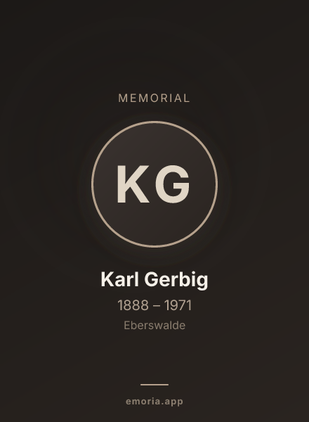 Memorial portrait of Karl Gerbig