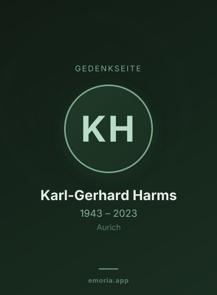 Gedenkportrait von Karl-Gerhard Harms