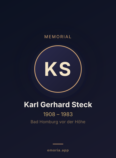 Memorial portrait of Karl Gerhard Steck