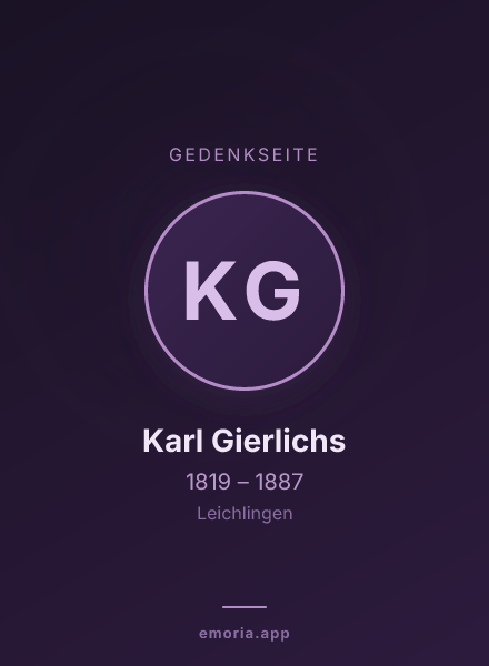 Gedenkportrait von Karl Gierlichs