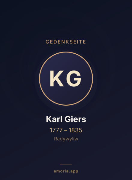 Gedenkportrait von Karl Giers
