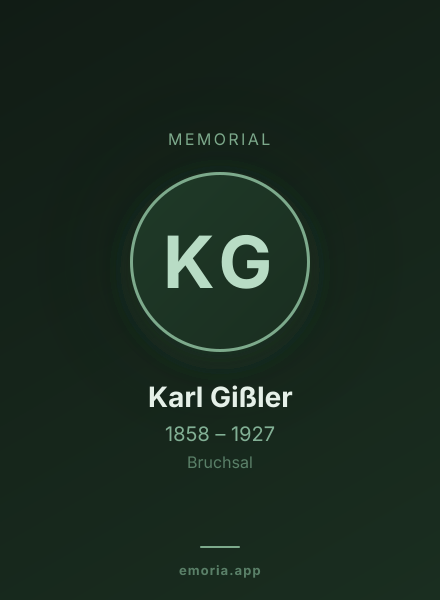 Memorial portrait of Karl Gißler