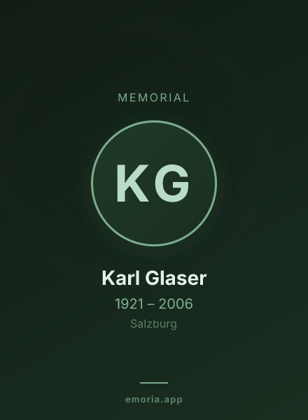 Memorial portrait of Karl Glaser