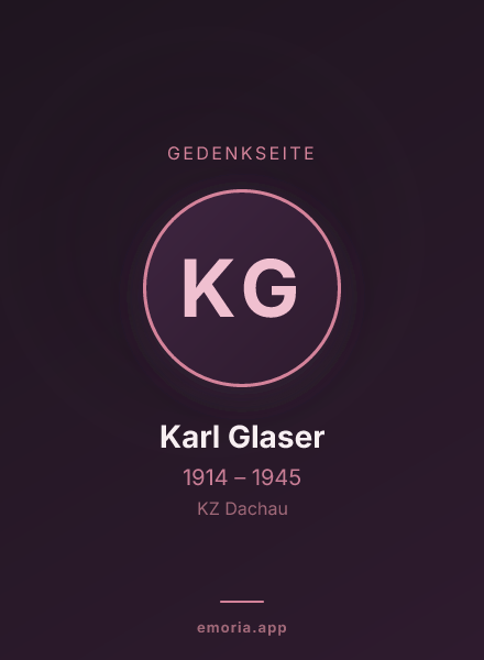 Gedenkportrait von Karl Glaser
