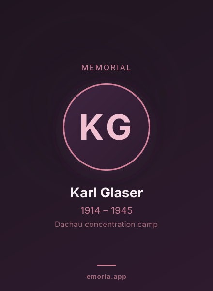 Memorial portrait of Karl Glaser