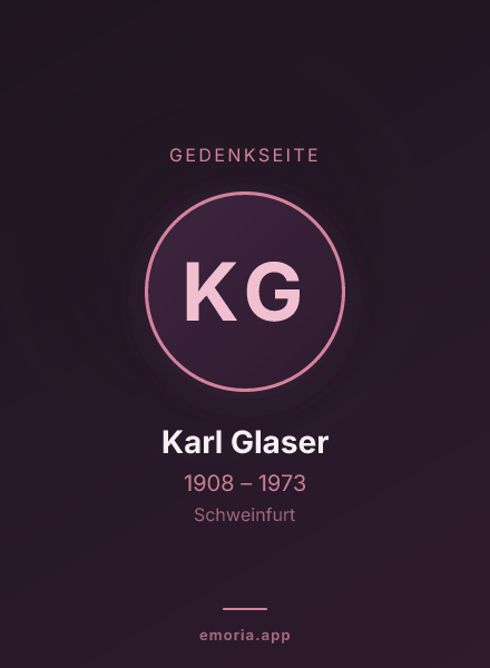 Gedenkportrait von Karl Glaser
