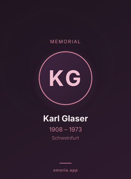 Memorial portrait of Karl Glaser