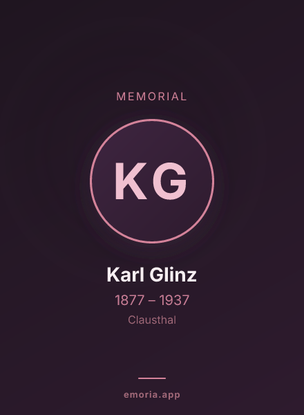 Memorial portrait of Karl Glinz