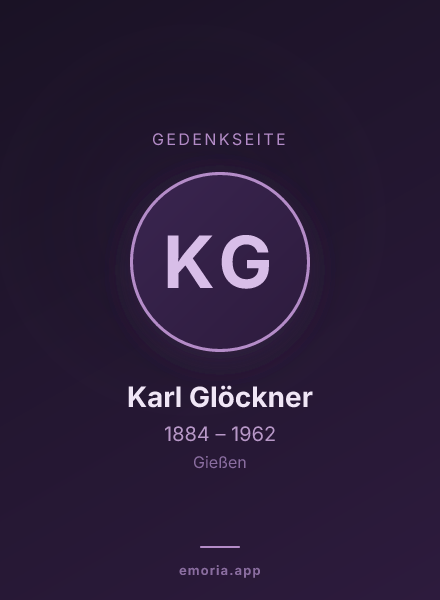 Gedenkportrait von Karl Glöckner