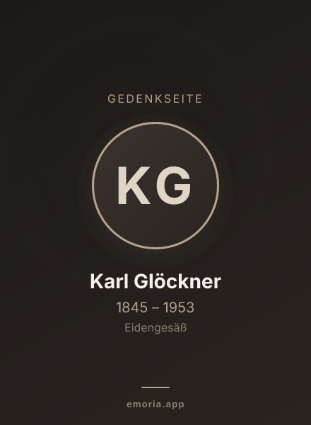 Gedenkportrait von Karl Glöckner