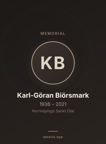 Memorial portrait of Karl-Göran Biörsmark