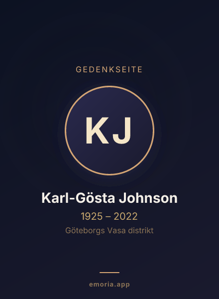 Gedenkportrait von Karl-Gösta Johnson