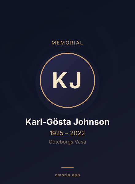 Memorial portrait of Karl-Gösta Johnson