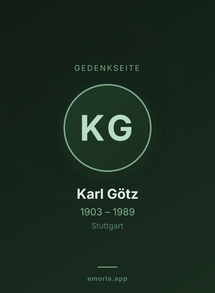 Gedenkportrait von Karl Götz