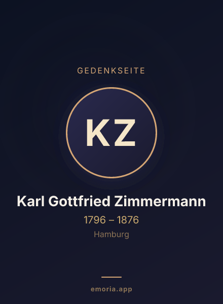 Gedenkportrait von Karl Gottfried Zimmermann