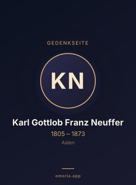 Gedenkportrait von Karl Gottlob Franz Neuffer
